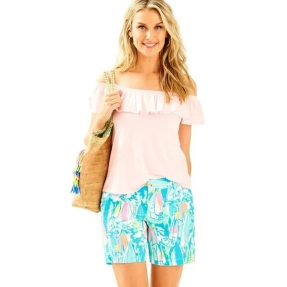 Lilly Pulitzer The Jayne 7" Short Beach And Bae Multi- Women's Size 2 - Picture 1 of 13
